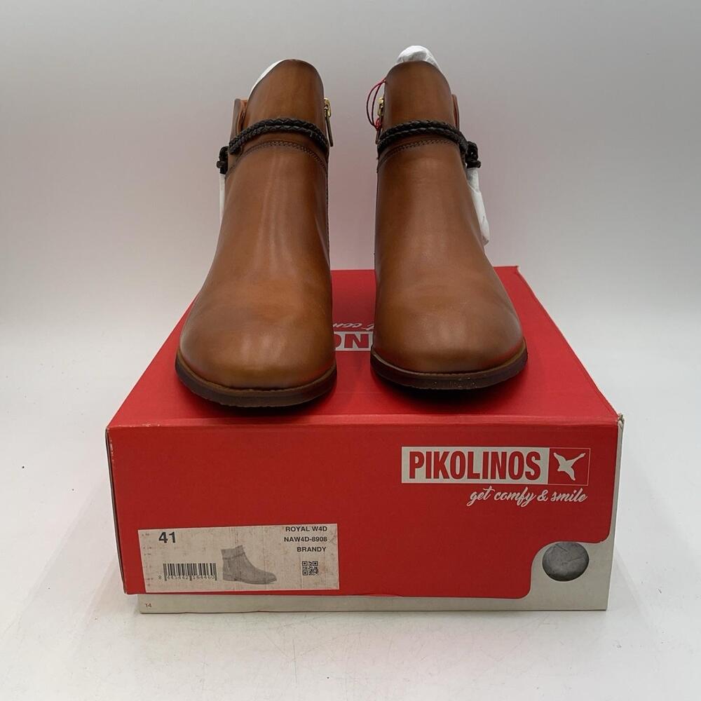 Pikolinos Royal W4D Boots Womens Brown Leather Ankle Bootie Zip New Size 10